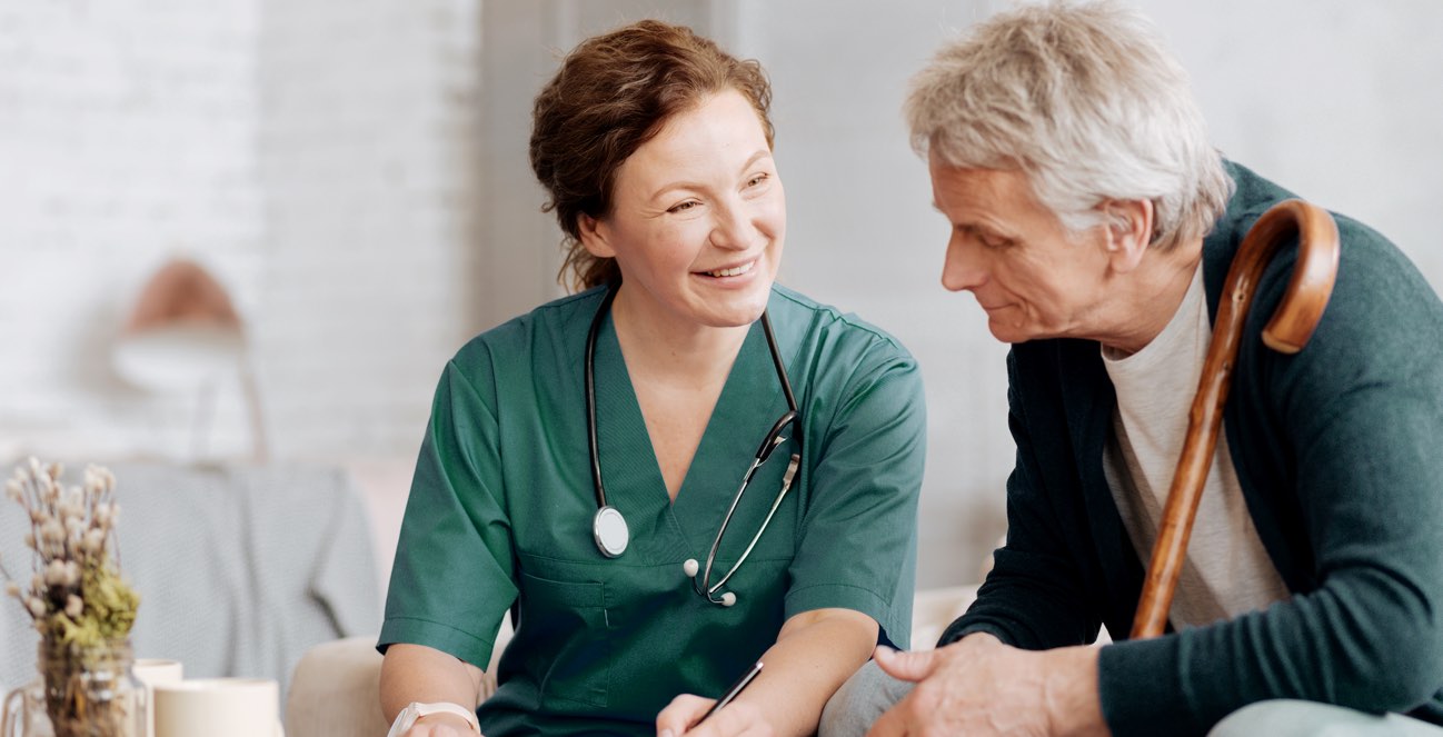 Medical Social Worker talking with a patient